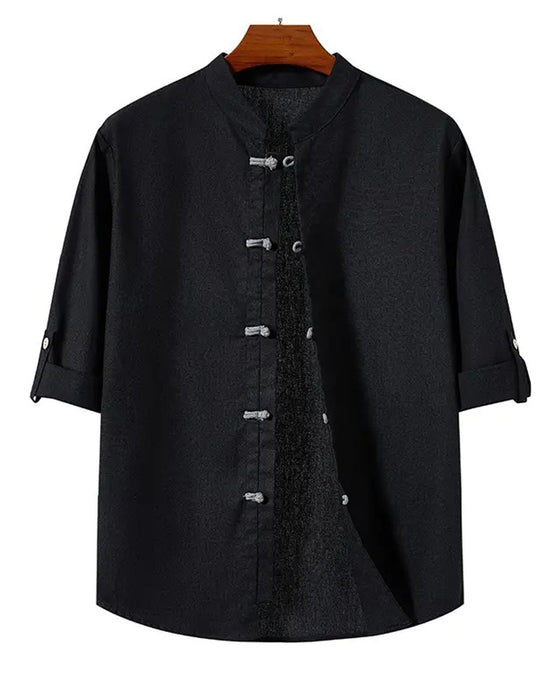 Shirt Chinese Stijl Vierkante Hals Casual