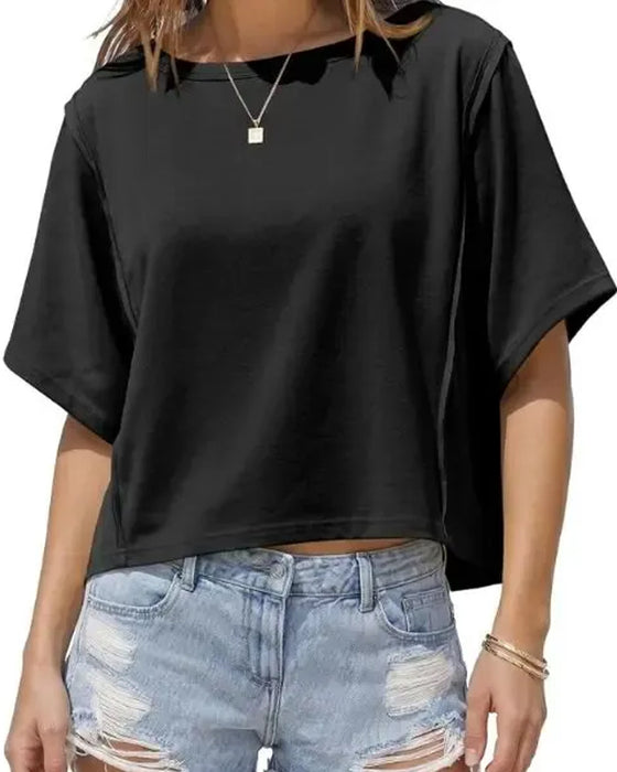 T-Shirts Kort Drop Schouder Los