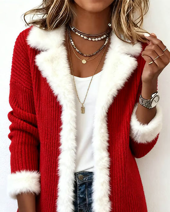 Jas Kerst Rood Pluche Rand