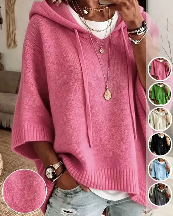Pullover Met Capuchon Relaxed Stijlvol Gebreid