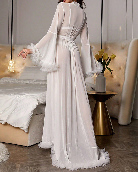 Robe Effen Kleur Lange Mouwen