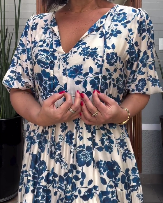 Jurk Korte Mouwen Bloemenprint