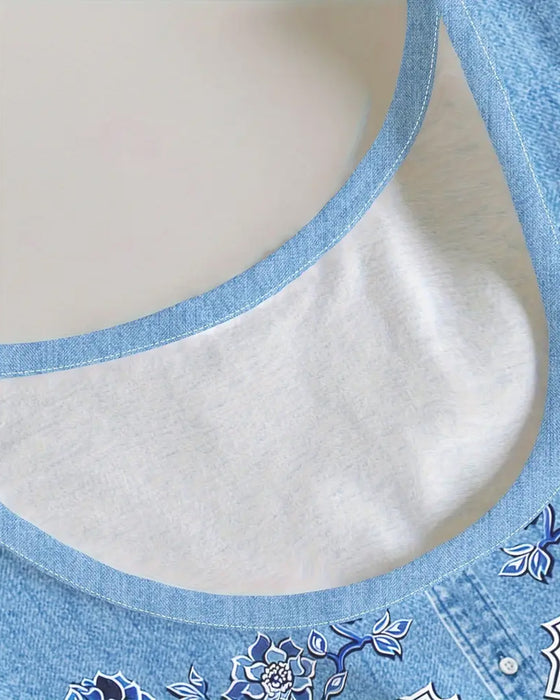 Jurk Mouwloos Imitatie Denim