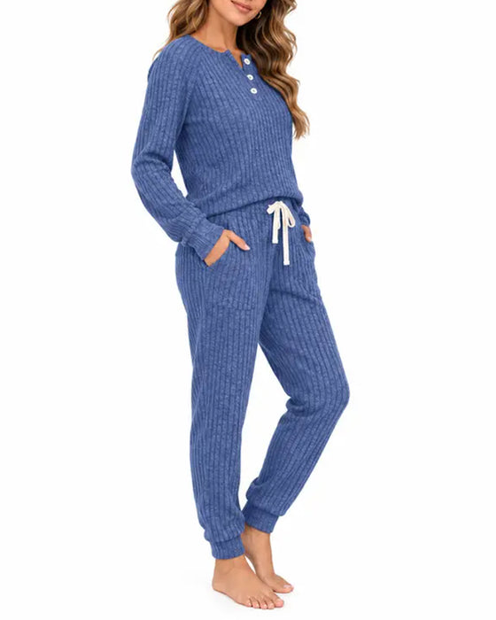 Pak Henley Kraag Pinstripe Gebreid