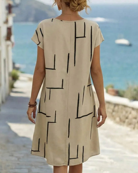 Jurk Dames Zomer Casual Print Rond Hals