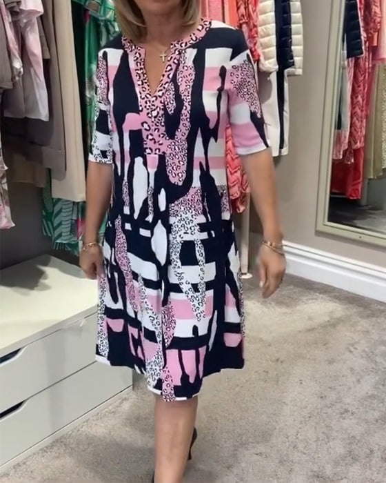 Midi-jurk met luipaardprint voor dames