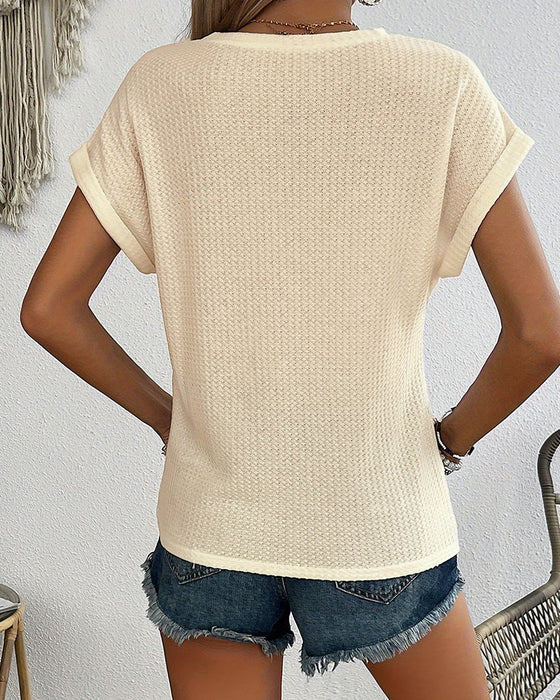 T-Shirt Kruisontwerp Ronde Hals