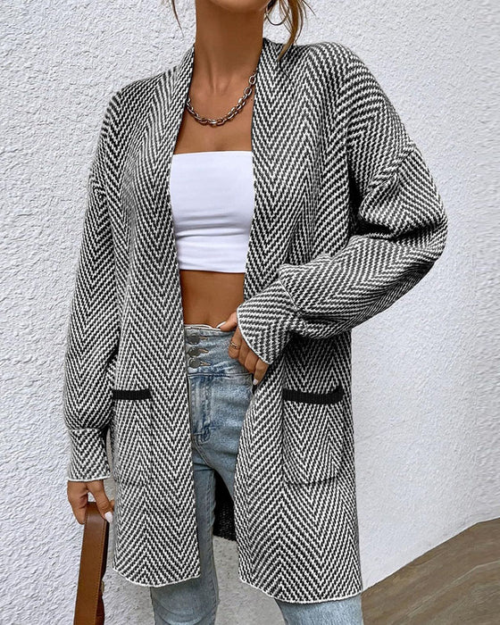 Cardigan Zakken Lange Trui