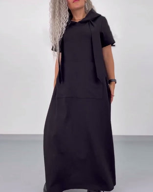 Jurk Effen Kleur Hoodie Casual