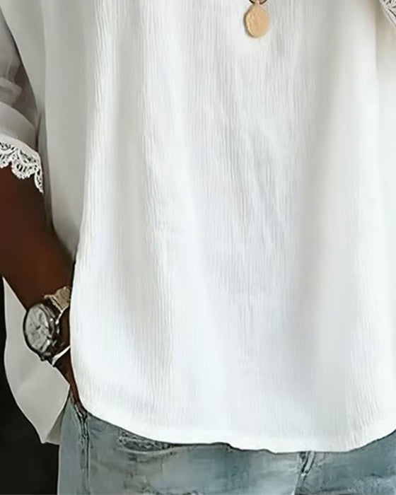 Blouse Kant Ingezet Peter Pan Kraag
