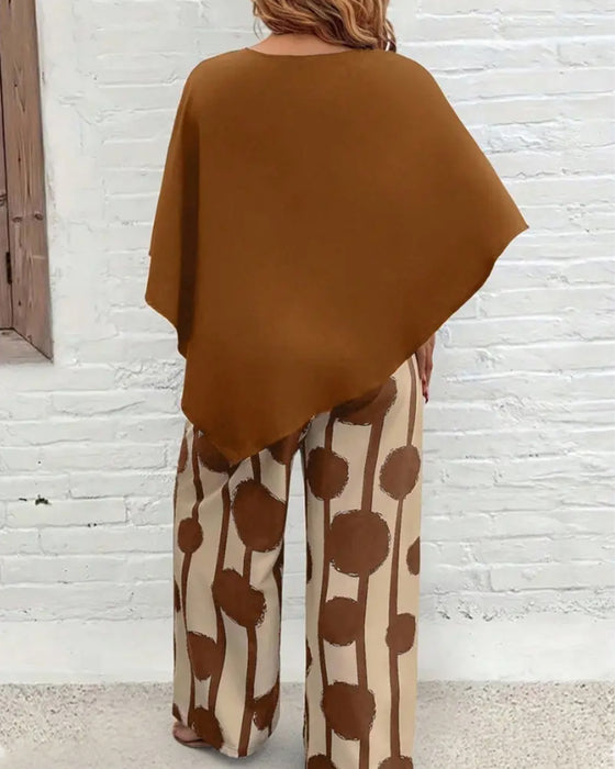 Set Capestijl Top En Bedrukte Wijde Broek