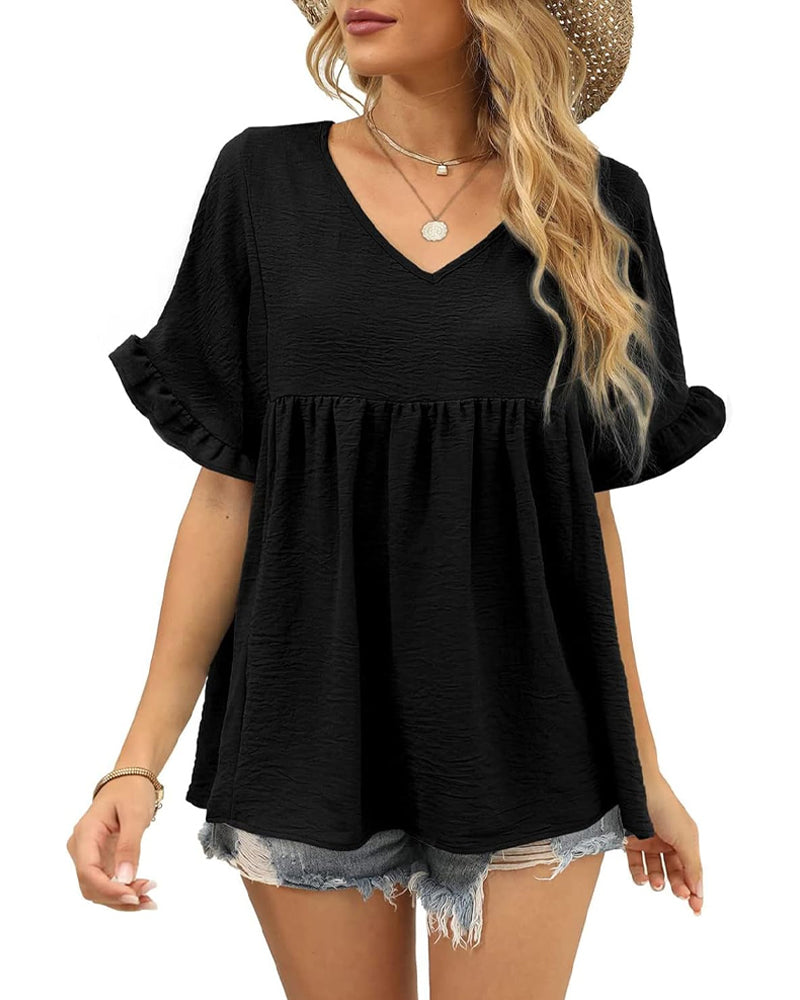 Blouse Casual Ruche Loose Fit