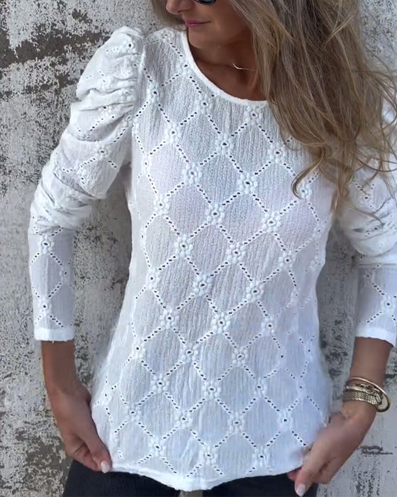 Blouse Met Puffmouwen En Cut-Out Details