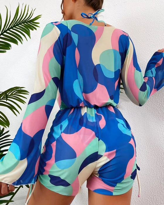 Badpak Omslag Gedrukt Bikini Driedelig