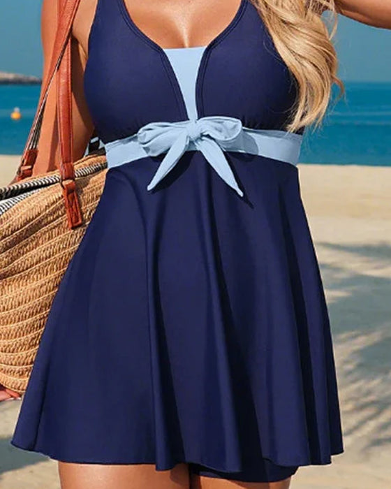 Tankini Kleurblokkering Striker Rok