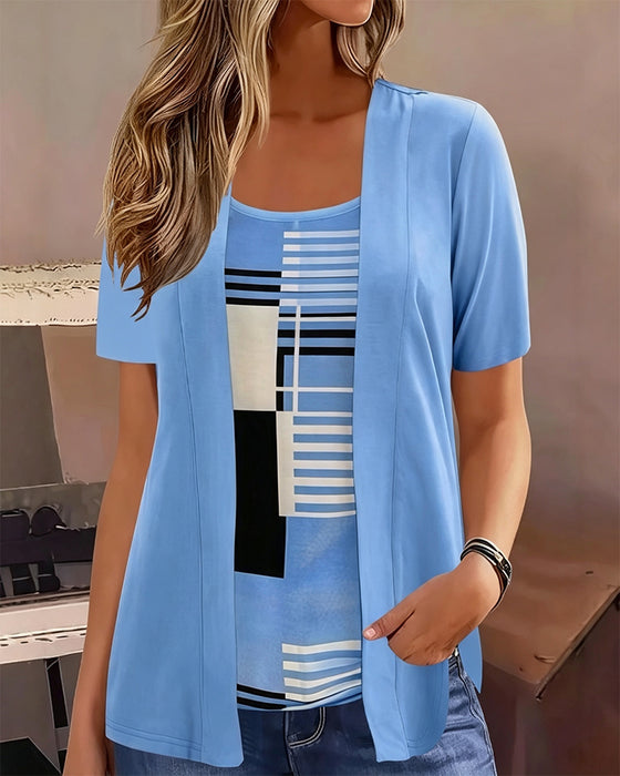 Blouse Patchwork Nep Tweeledig