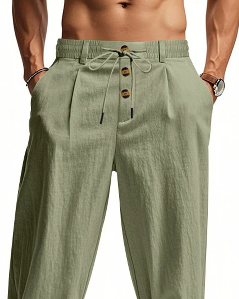 Broek Casual Effen Straight-Leg