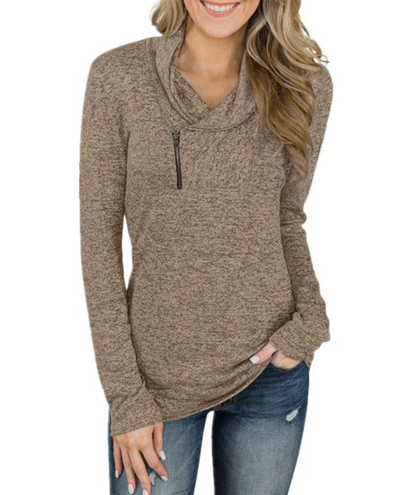 Top Effen Pullover Rits Nauwsluitend