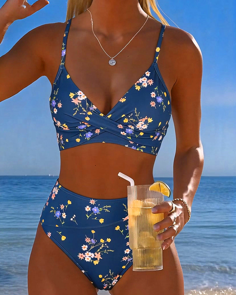 Bikini Sexy Kruislingse Bloemenprint