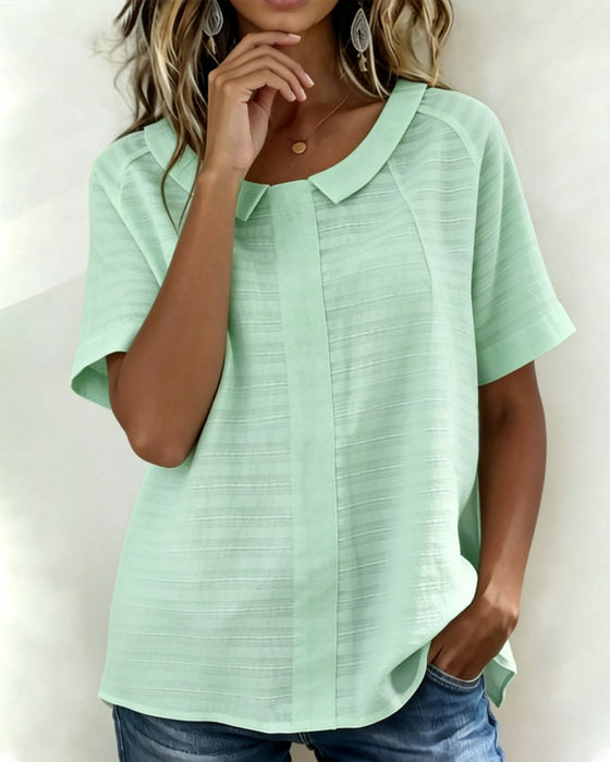 Blouse Gestructureerd Peter Pan Kraag