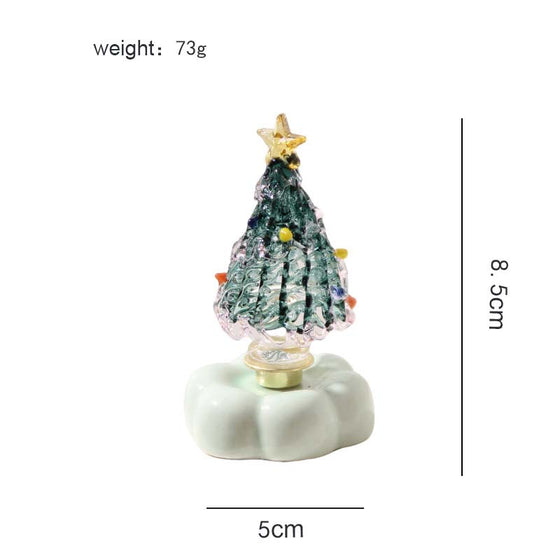 Glazen Kerstboom Met Roterende Keramieken Basis