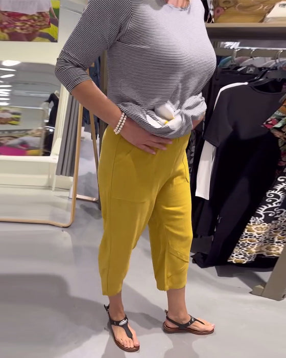 Broek Casual Taps Toelopend Katoen En Linnen Kort