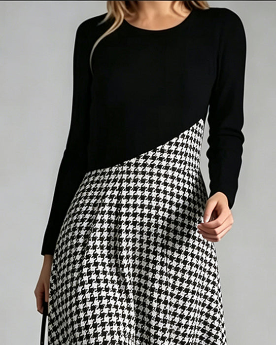 Jurk Patchwork Lange Mouw