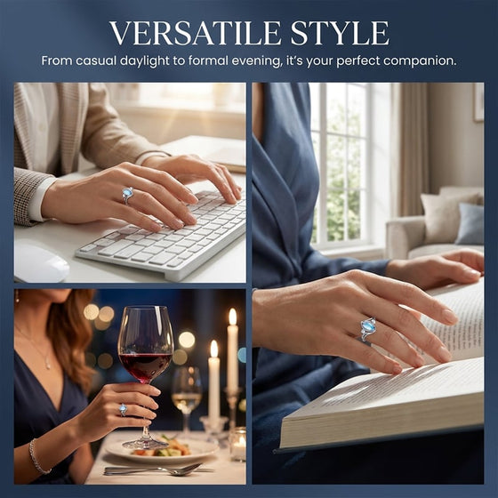 Ovale maansteen geometrische ring