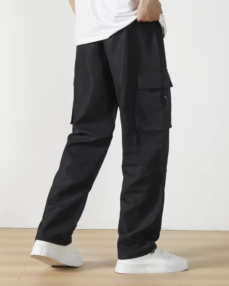 Broek Casual Trekkoord Effen Cargo