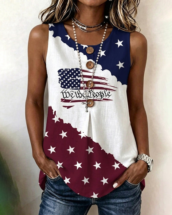 Tank Tops Sterren En Strepen Print