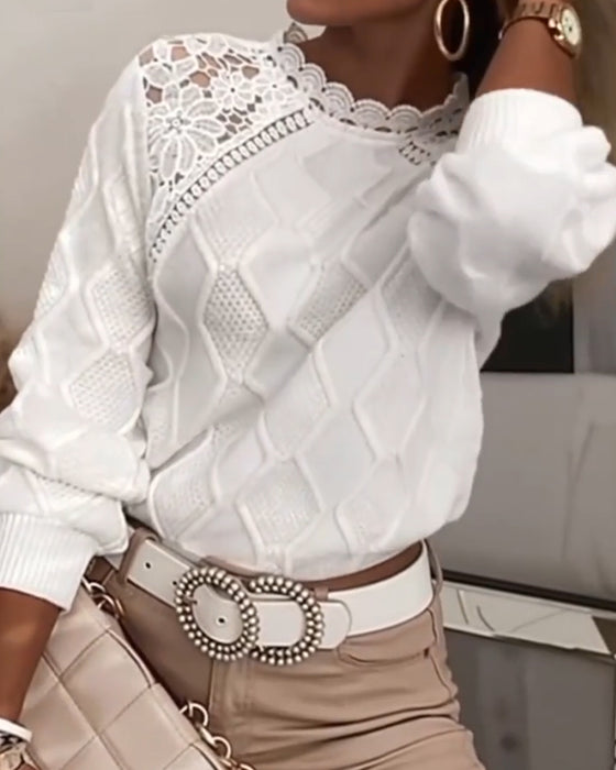 Trui Kantafwerking Mode Patchwork