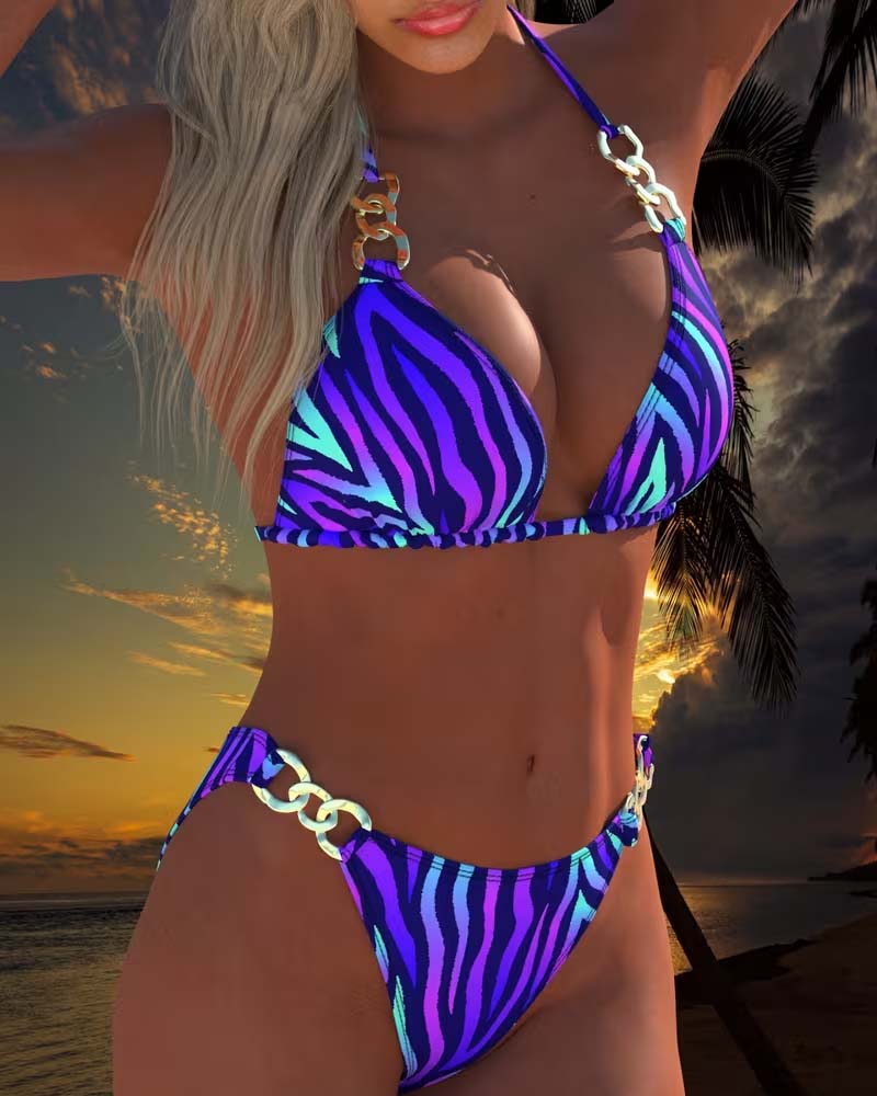 Modieuze bikini met kleurverloopprint