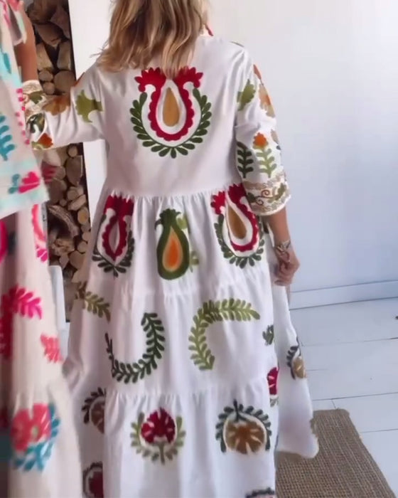 Jurk Bloemen Grafische Print