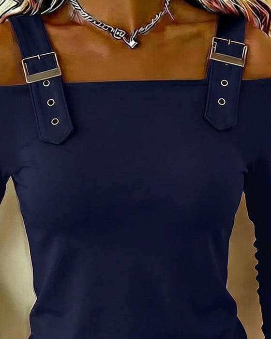 Top Lange Mouw Off-Shoulder Camisole