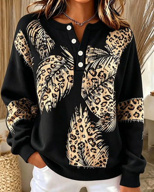 Sweatshirt Luipaard Veer Print