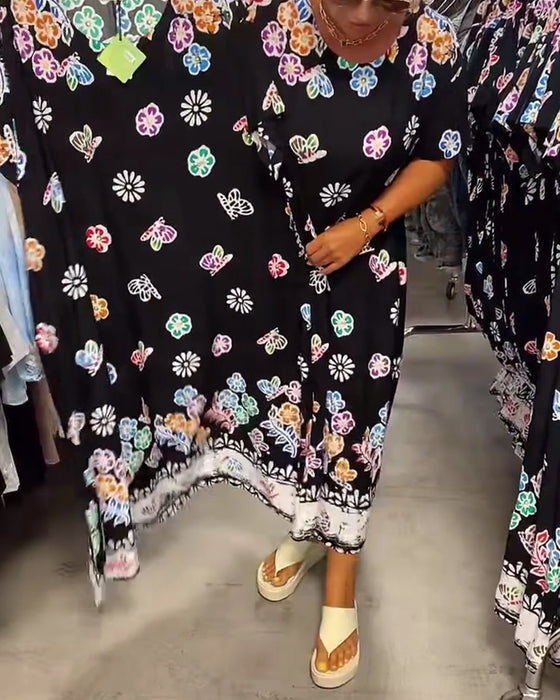 Jurk Oversized Los met Print