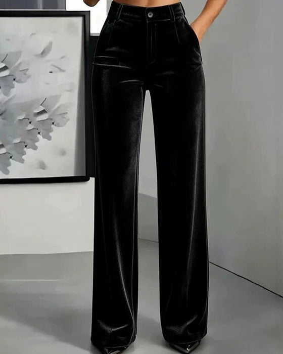 Broek Effen Fluweel Zak Lang
