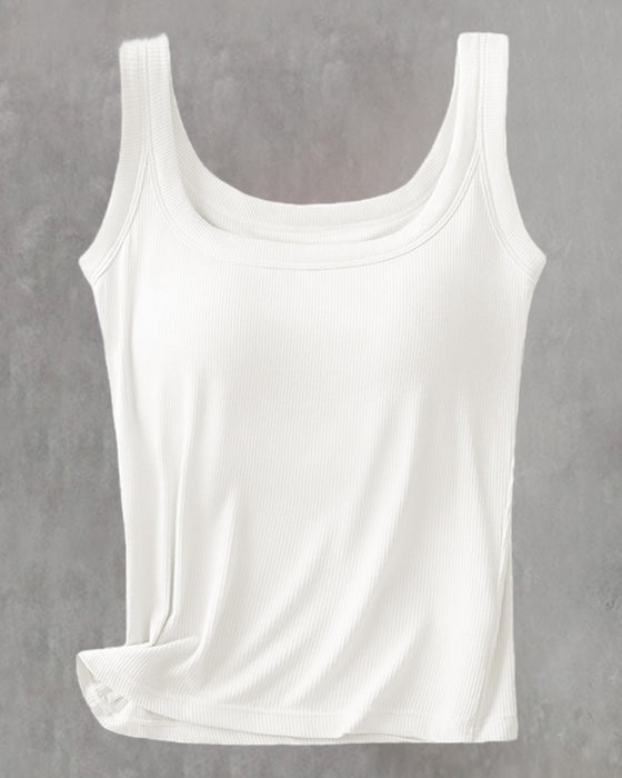 Effen Top Met Ingebouwde Bh