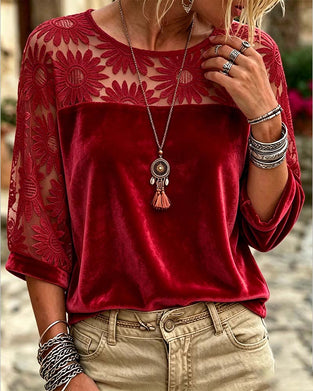 Blouse Rondhals Zonnebloem Casual