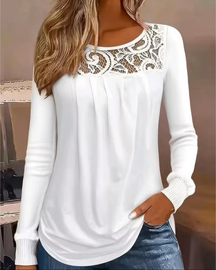 Blouse Kant Ronde Hals Casual