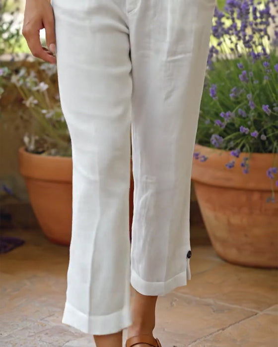 Broek Hoge Taille Cropped Casual