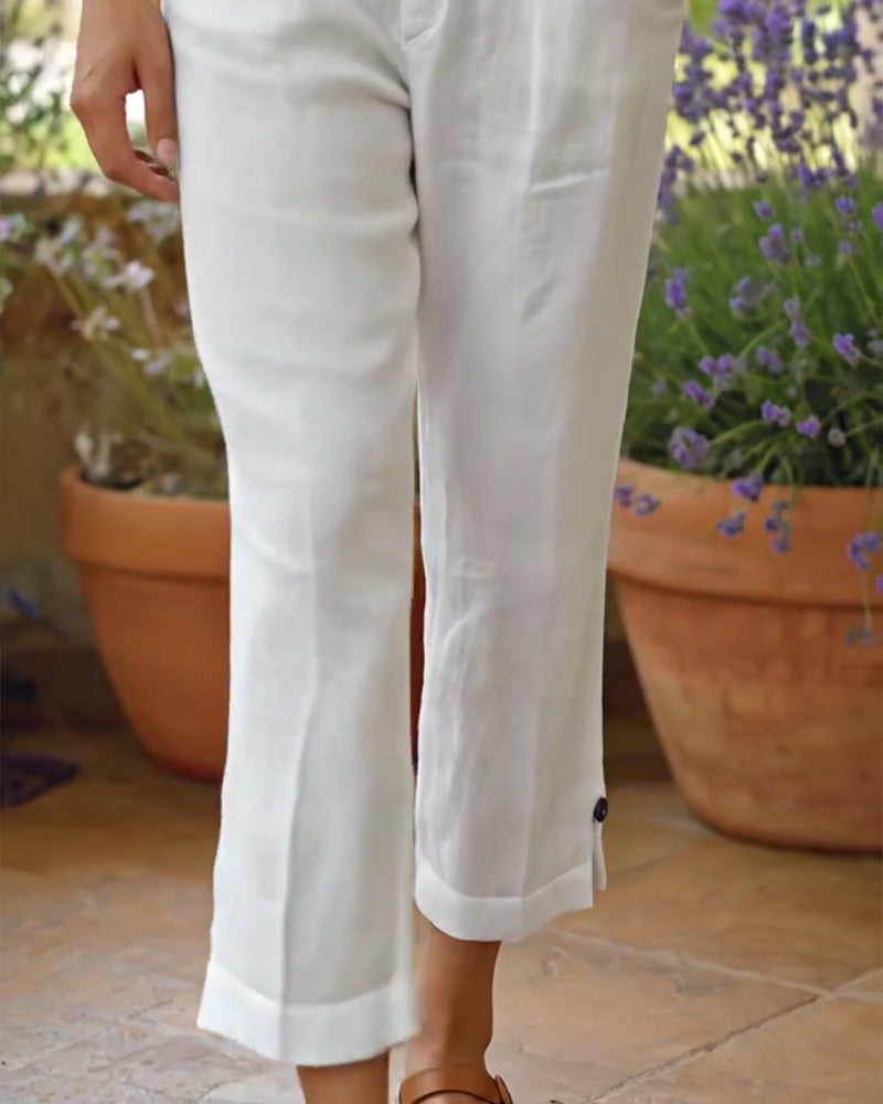 Broek Hoge Taille Cropped Casual