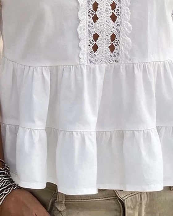 Blouse Off-Schouder Kant Ruffle