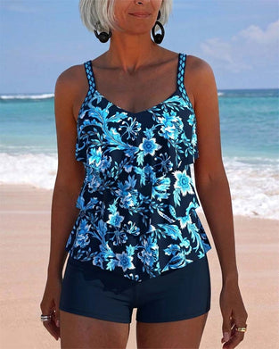 Tankini Onregelmatig Ruffle Zoom