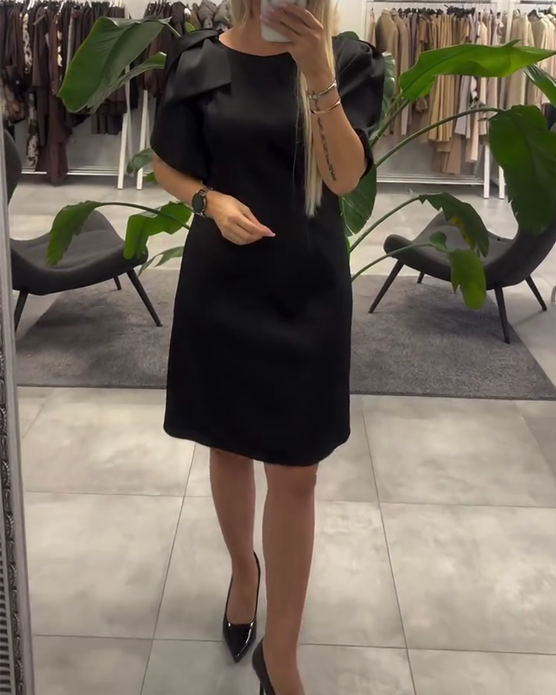 Jurk Bubble Kortmouwen Ronde Hals