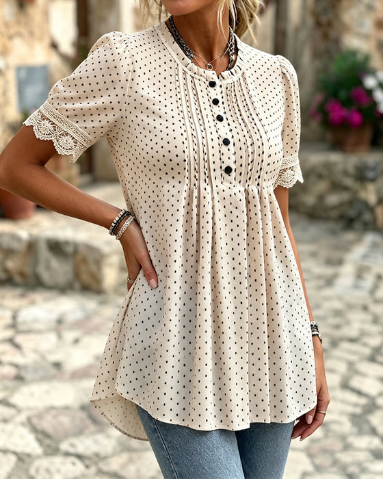 Blouse Ballon Mouw Polka Dot