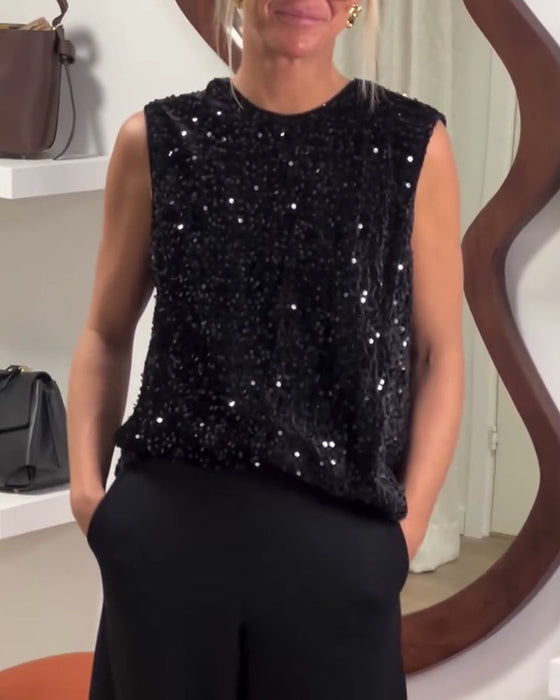 Tanktop Modieus Strik Glitter
