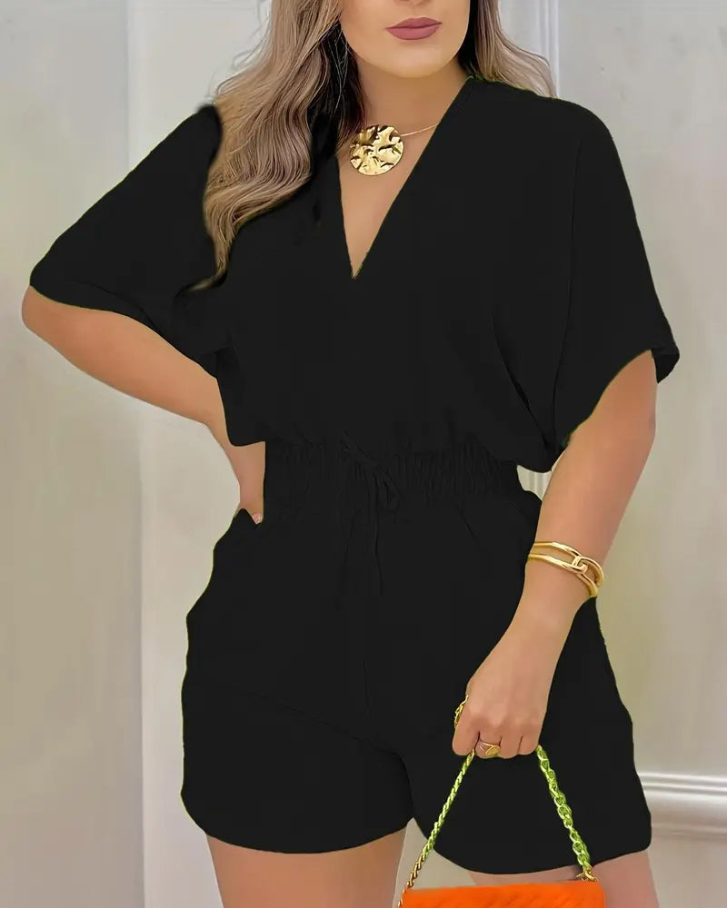 Jumpsuit Effen V-Hals