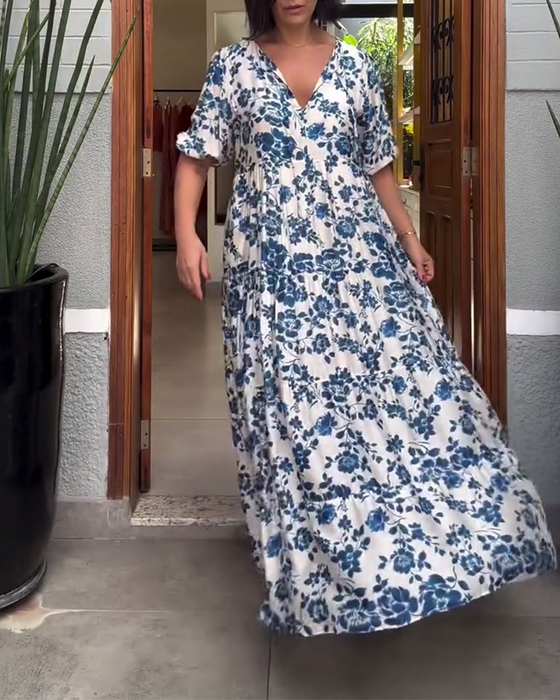 Jurk Korte Mouwen Bloemenprint