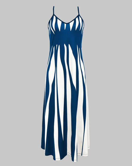 Jurk Temperamentvol En Modebewust V-Hals Bretels